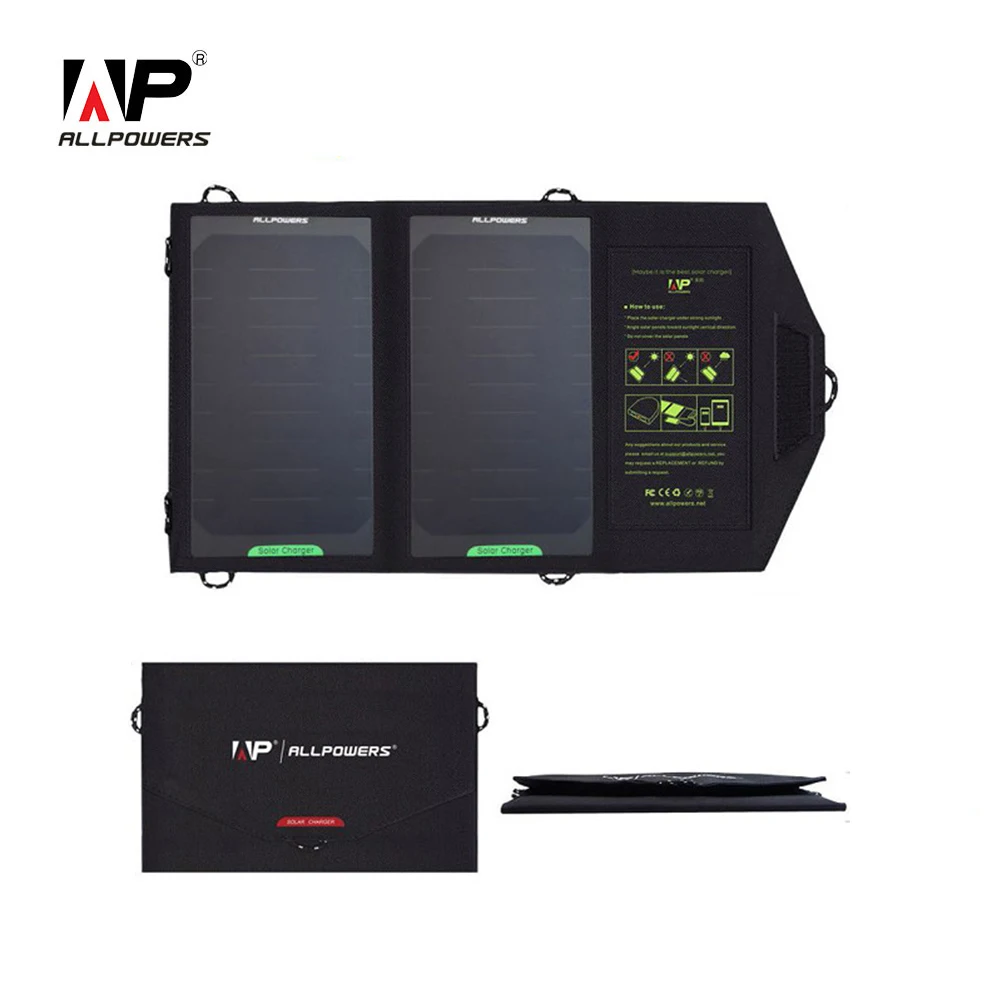 Special Chance for  ALLPOWERS 5V 10W Solar Charger SunPower Solar Panel Outdoor Portable Power Bank Charger for Smartph