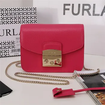 

Original FURLA Women's Bags,High Quality Women's Furla Leather Bags Rose Red Color S Size 16.5cm x 12cm x 8cm
