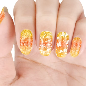 

BEAUTYBIGBANG 6x12cm Rectangle Nail Art Stamp Template Flower Floral Image Pattern Printing Plate for Manicure Stencil
