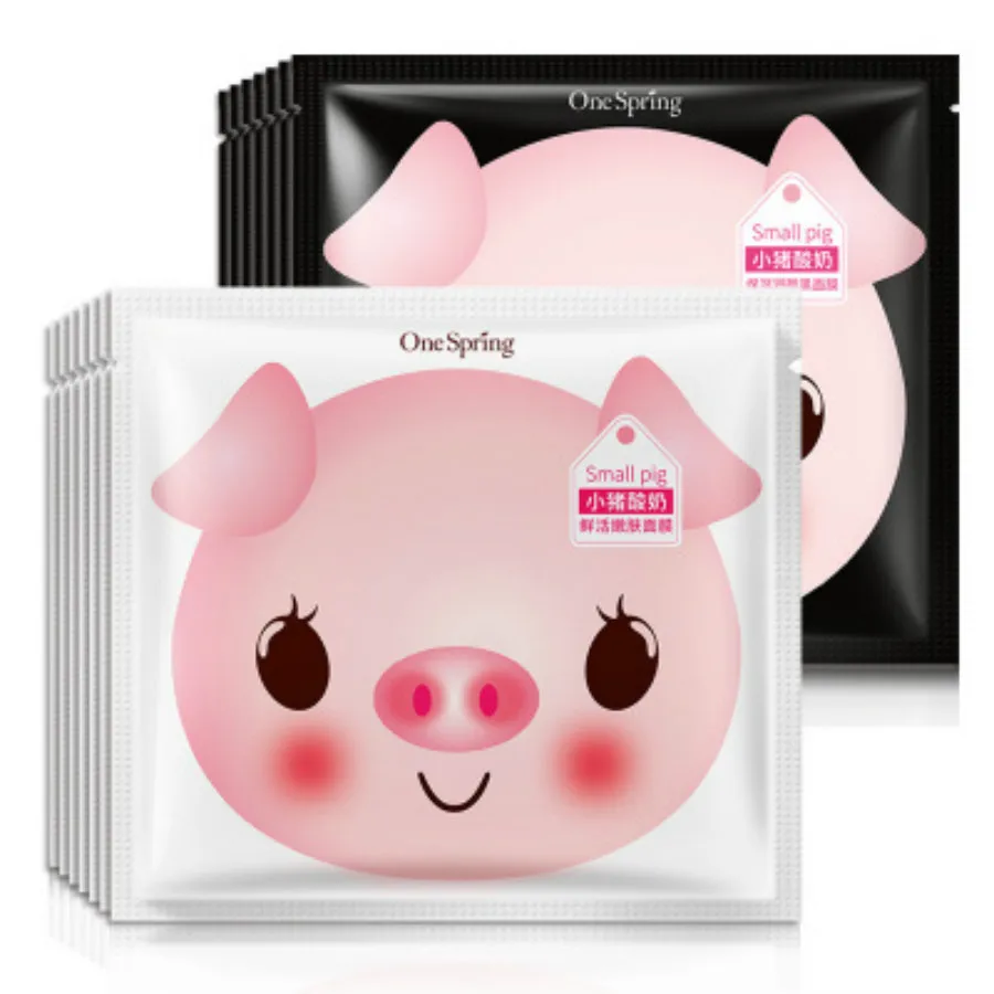1Pcs Cartoon Pig Yogurt Mask Eye Face Anti Wrinkle Gel Sleep Gold Patches Plant Essence Moisturizing | Красота и здоровье