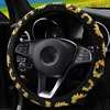 Car Steering Wheel Cover Knitted Fabric Sunflower Floral Print Steering Covers Auto Non Slip Stretchy Neoprene Car Styling ► Photo 3/6