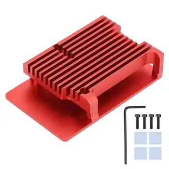 

For Raspberry Pi 4 B+ Case Protective Box CNC Aluminum Alloy Case Cover Red Enclosure New
