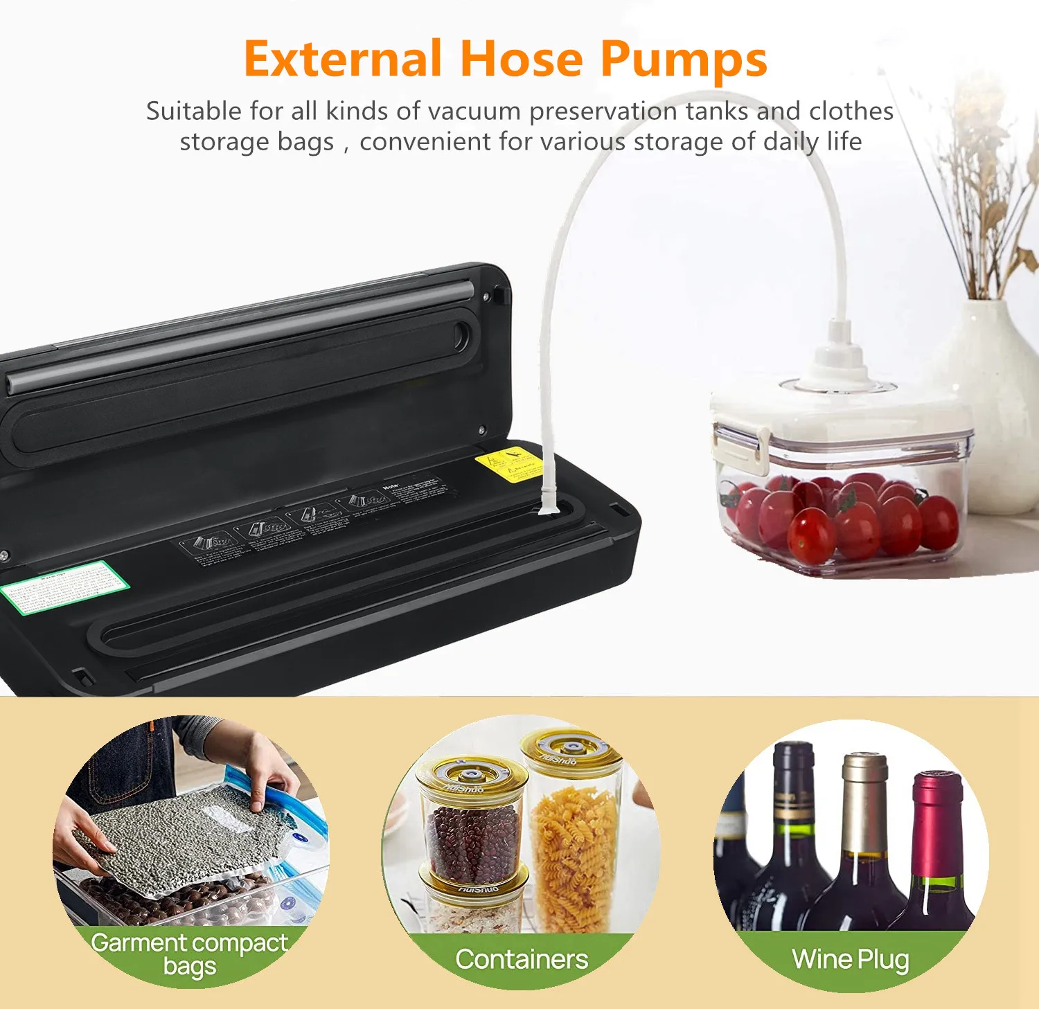 Macchina per imballaggio sottovuoto per alimenti automatica per uso domestico da 220 V/110 V con 15 sacchetti Sous Vide per la conservazione degli alimenti in cucina_voghion.com