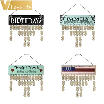 

Advent Calendars Wood Birthday Reminder Board Birch Plaque Sign Family &Friends DIY Hanging Calendar Date Mark Home Decor