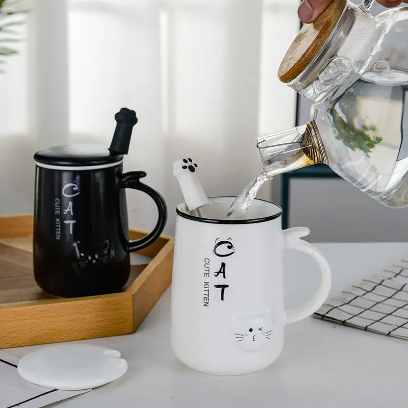 

Cute Cat Cafe Coffee Mug Drinking Cups Large Capacity Style Ceramic Milk Juice Breakfast Mugs WaterTea Big Cup Drinkware KEDICAT