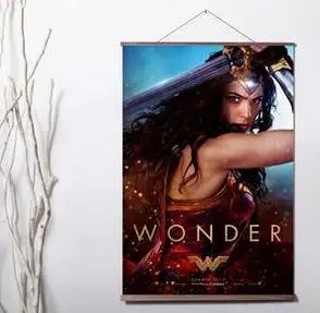 

Hot Wonder Woman movie Art Print canvas Poster Canvas Scroll Painting with wood
