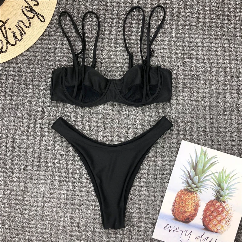 Sexy Bikinis Women High Waist Split Swimsuit Black Female Beach Wear Triangle Swimwear Women Biquini 2020 Sexy Swimming Suit Sexy Bikinis Women High Waist Split Swimsuit Black Female Beach Wear Triangle Swimwear Women Biquini 2020 Sexy Swimming Suit