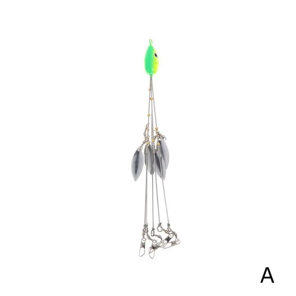 A Umbrella Fishing lure Rig 5 Arms Alabama Rig Head Swimming Bait Bass Fishing Group Lure Snap Swivel Spinner, 18g - Цвет: A