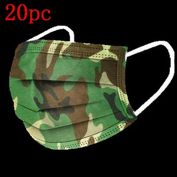 

20pc Camouflage Disposable Mask Fashion Design Dust Protection Face Mask 3Ply Ear Loop Mouth Filters Masks Facemask mascarillas