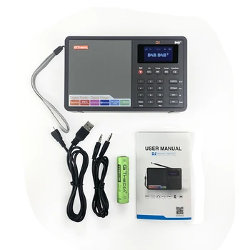 

GTMEDIA D1 Portable Digital Radio FM DAB+/FM+BT/Card/AUX Multi Band Radio Speaker with LCD Display Alarm Clock Radio with 18650