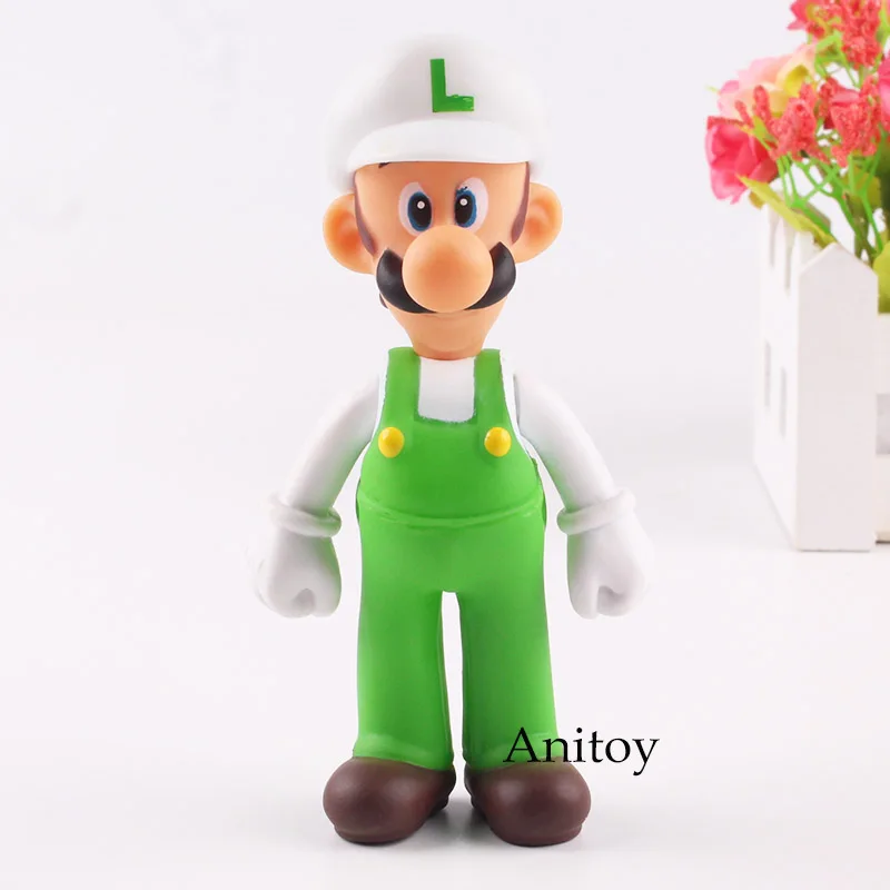 

super mario bros Figure Luigi Action Figure With White Hat PVC Collectible Toy for Kids Gift 13cm