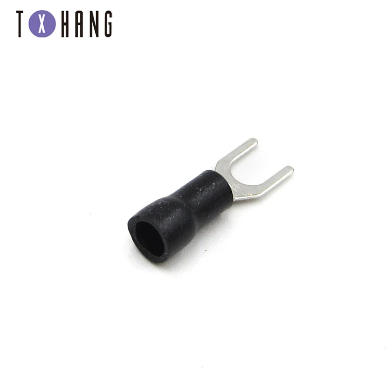 

50pcs SV1.25-4S 22-16AWG Insulated Spade Terminal Block Connector Electrical Furcate Lug Crimp Cable Wire Forked End Insulation