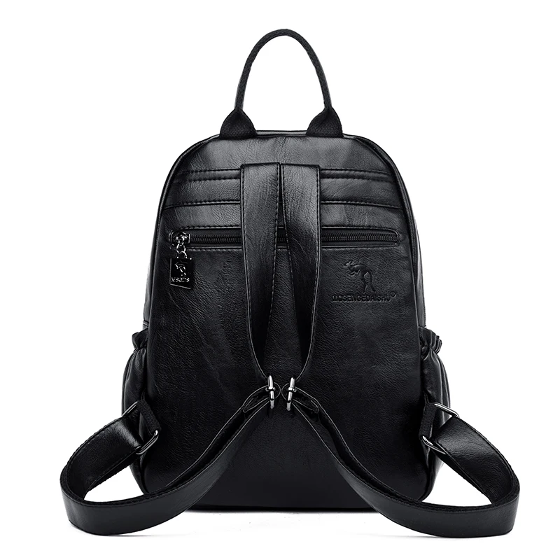 Женские кожаные рюкзаки Mochila Feminina, рюкзаки для девочек, роскошные дизайнерские рюкзаки, Женские винтажные рюкзаки, одноцветные женские рюкзаки