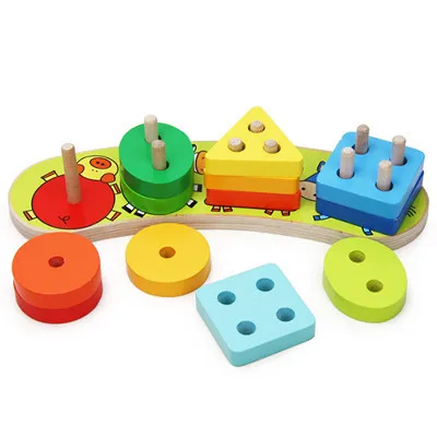 

Wooden Teaching Aid Animal Geometry Case Pillar Shape Color Cognitive Board Educational Baby Early Childhood Toy