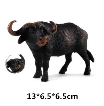African buffalo Имитация животных диких животных ферма в африканском стиле Саванна лев Король птица серия леопард кошка пантера Ягуар детские игрушки подарок - Цвет: African buffalo