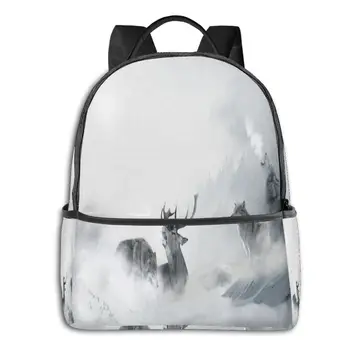 

Casual Backpack Female Women'sElk And Cheetah On The Snow Mountain backpack School Bag Leisure Shoulder Bags