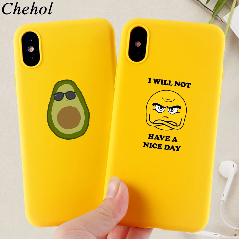 

Funny Phone Cases for IPhone 11 8 7 6s Plus pro X XS MAX XR Luxury Case Avocado Soft Silicone Fitted TPU Back Covers Accessories