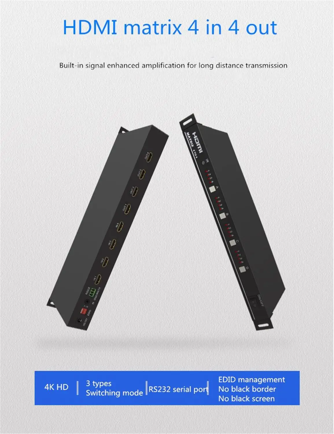 HDMI матричный коммутатор, 4 в 4 из 4 к HD Цифровой HDMI матричный коммутатор 4X4 HDMI кронштейн тип дистрибьютор RS232 управление