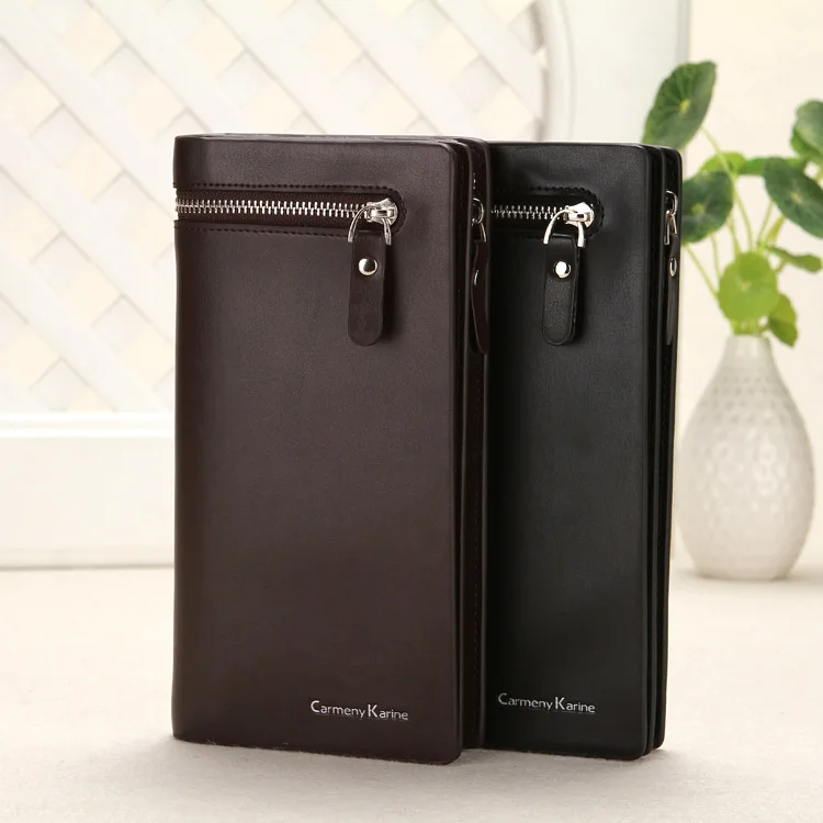 

Clutch for Male Mens Clip Wallet Multi-Card Organizer ID Holders Zipper Phone Bag Wallet for Men Billfold Business Casual Purse