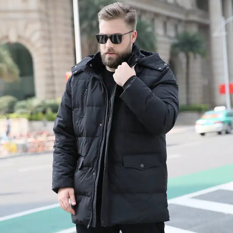 Nova MENS inverno quente com capuz Duffle Zip Casaco Jaqueta labelduck Tamanhos S-Xxl