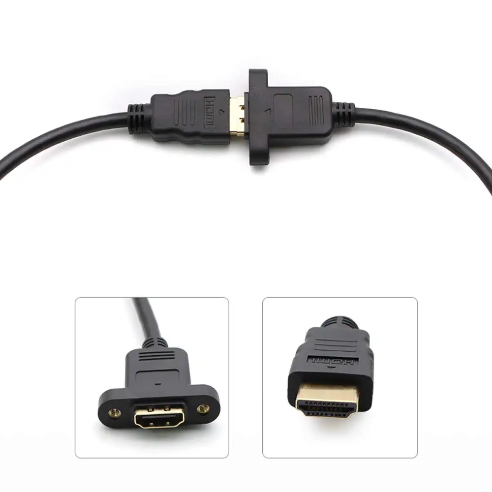 HDMI A 1,4 19pin штекер к HDMI Тип Женский Удлинительный кабель с винтовым отверстием 30 см может блокировать кабель для монтажа на панели