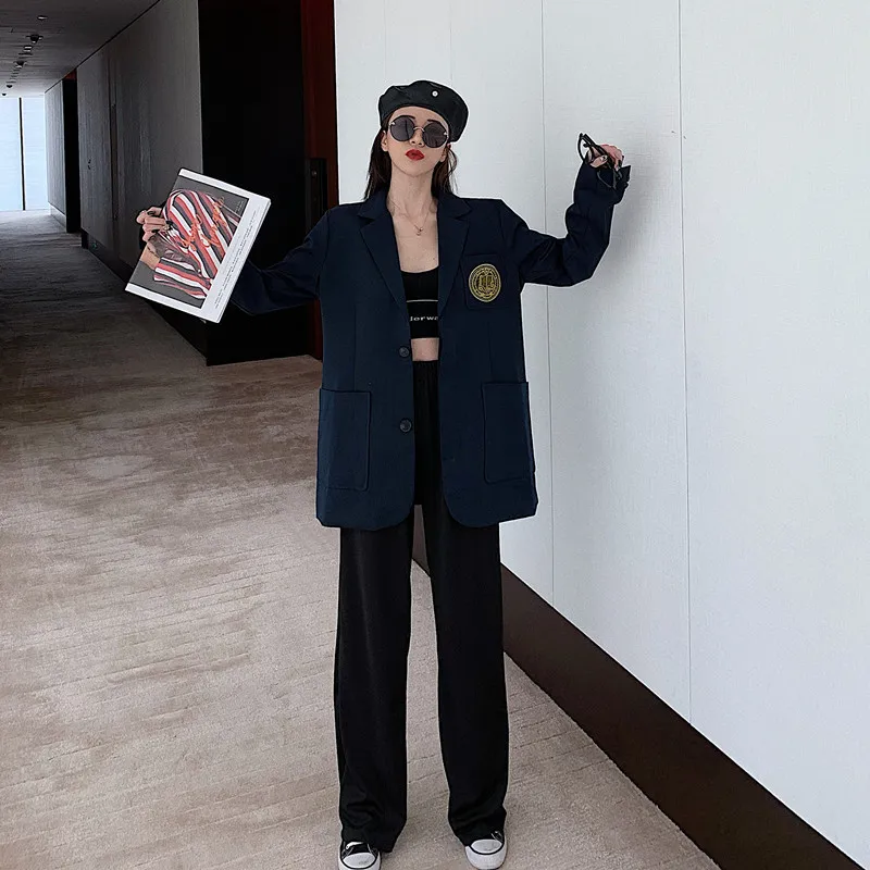 

Photo Shoot Suit Jacket Women's Korean-style Loose Thin Sense of Design Non-mainstream Retro Casual Suit 1