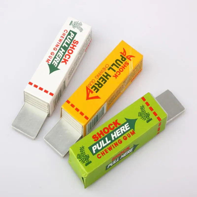 

1PC Safety Funny Magic Tricks Joke Toys Kids Adult Chewing Gum Pull Head Shocker Electroshock Practical Joke Aniti-stress Toys