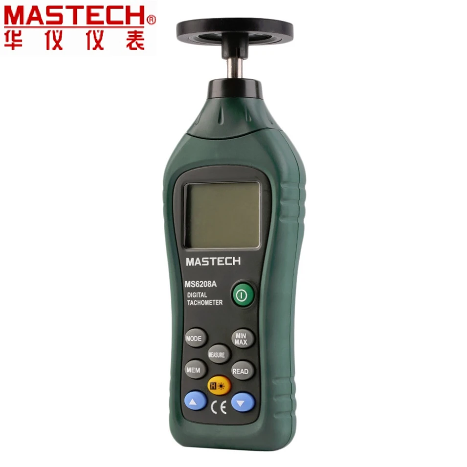 MASTECH MS6208A ЖК-дисплей контактного типа цифровой тахометр RPM метр с подсветкой и вращения Spe