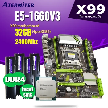 

atermiter X99 motherboard CPU processor RAM set with Xeon E5 1660 V3 4pcs * 8GB = 32GB 2400MHz DDR4 memory PC4 X79