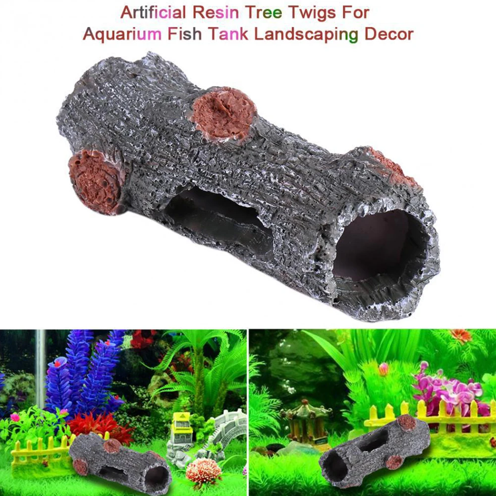 Fish Tank Aquarium Ornament Simulation Unique Fountain Decoration Tree Log Decoration Polyresin Trunk Tree Log Wood