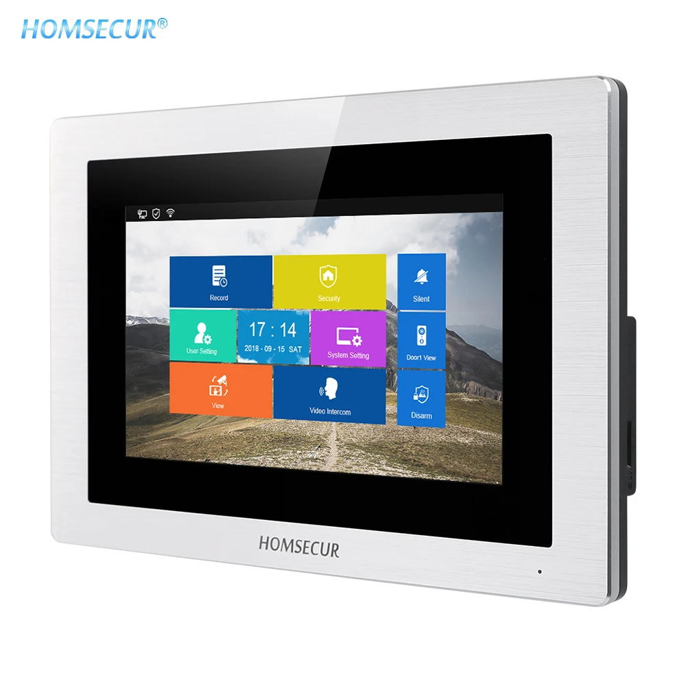 HOMSECUR 7001101 Video Door Intercom Monitor BM714IP-S with Touch Screen Surface Mount Supported for WIFI IP Video Door Phone System