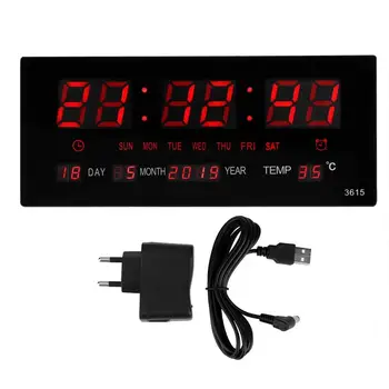 

Digital LED Electronic Wall Table Clock for Home Bedroom Office EU Plug 110-240V Digital LED Alarm Clock Watch Table Voice Clock