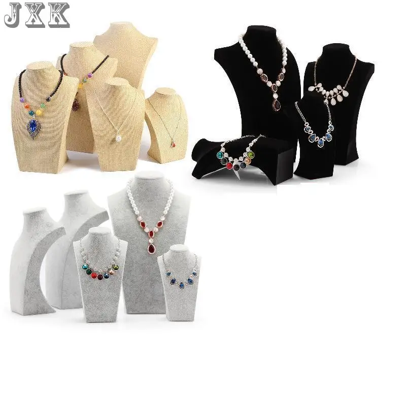 

Three Colors Mannequin Necklace Jewelry Pendant Display Stand Holder Show Decorate Jewelry Display Shelf