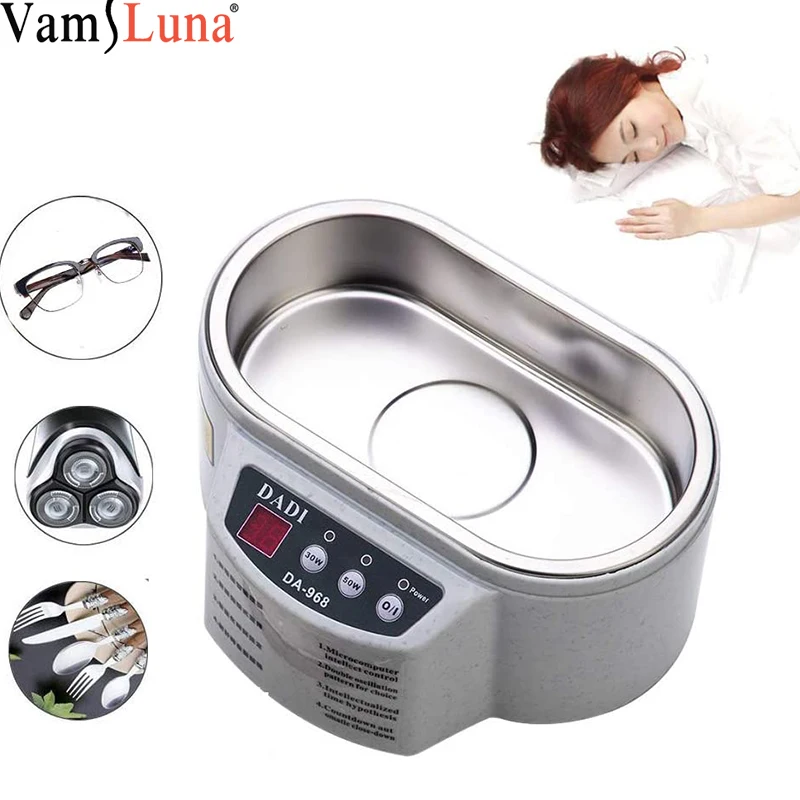 Máquina limpiadora ultrasónica, calentador Digital, temporizador, Mini baño ultrasónico inteligente, gafas de limpieza para hogar Personal comercial