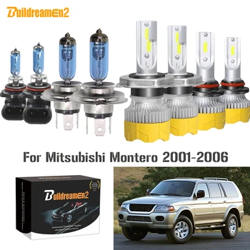 

Buildreamen2 4 X Car Headlight Hi/Lo Beam + Fog Light H4 9006 LED Halogen Headlamp Light 12V For Mitsubishi Montero 2001-2006