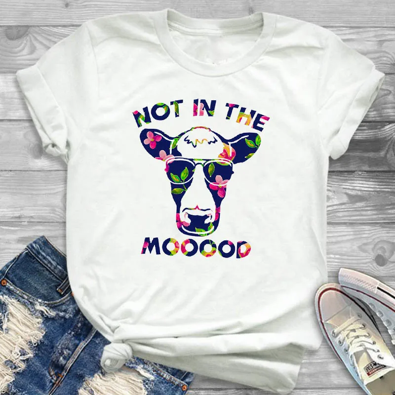 Футболка Kawaii для женщин девушка любит коров Графический Тройники Laides Mujer Camisa Топ Футболка женская одежда