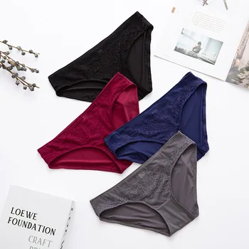 

Sexy Lace Women Underwear 2019 Autumn New Traceless Low Waist Breathable Woman's Underpants Antibacterial Underwear Women