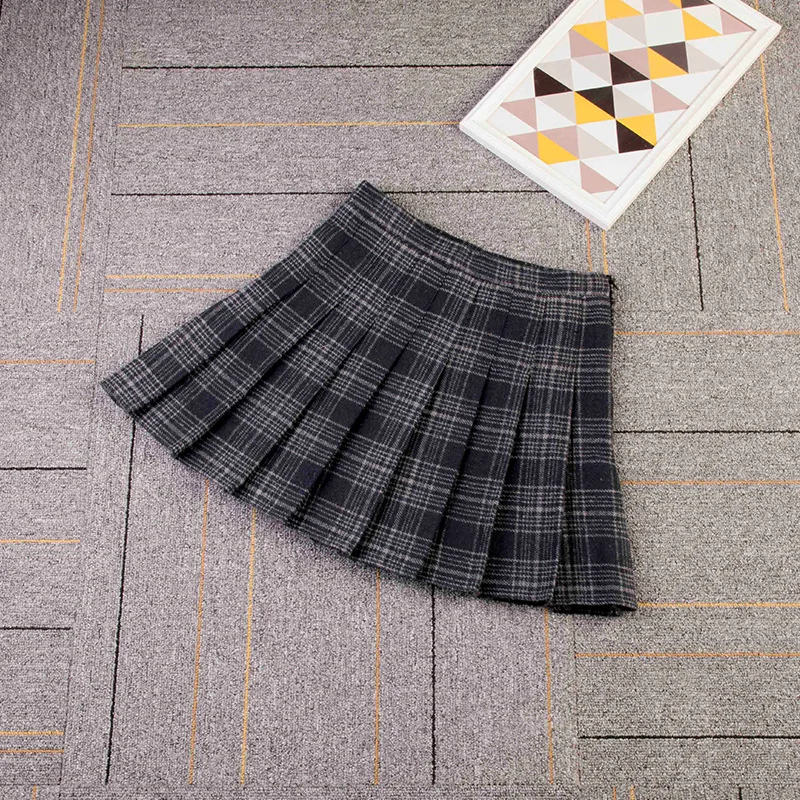 Для женщин мини складки юбки Harajuku элегантный дизайн клетчатые юбки милые японская школьная форма дамы Юп Kawaii юбка Saia Faldas - Цвет: 1820navy