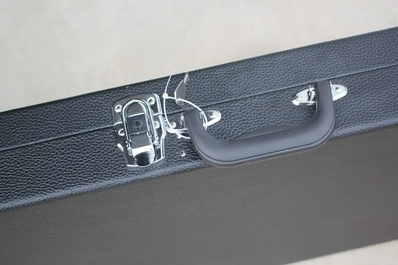 Прямоугольная коробка бас электрогитара hardcase с гитарой черный и желтый hardcase
