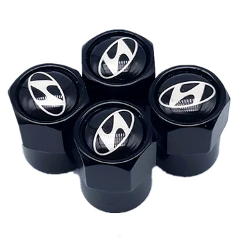 

4pcs Car Wheel Tire Valve Caps Stem Case For Hyundai i10 i30 i20 Sonata Accent Tucson Elantra emblems Auto Accessories