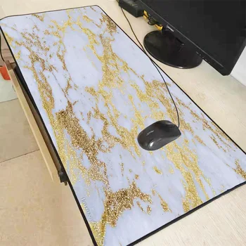 

Golden marble Large Size mouse pad Anti-slip Natural Rubber PC Computer Gaming mousepad Desk Mat for LOL cs go DOTA2
