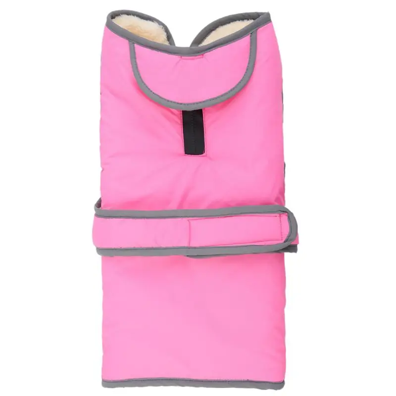 Мода Одежда для собак в горошек пальто с отложным воротником безопасный щенок теплая куртка для домашняя собака теплая зимняя Костюмы аксессуары для собак - Цвет: Розовый