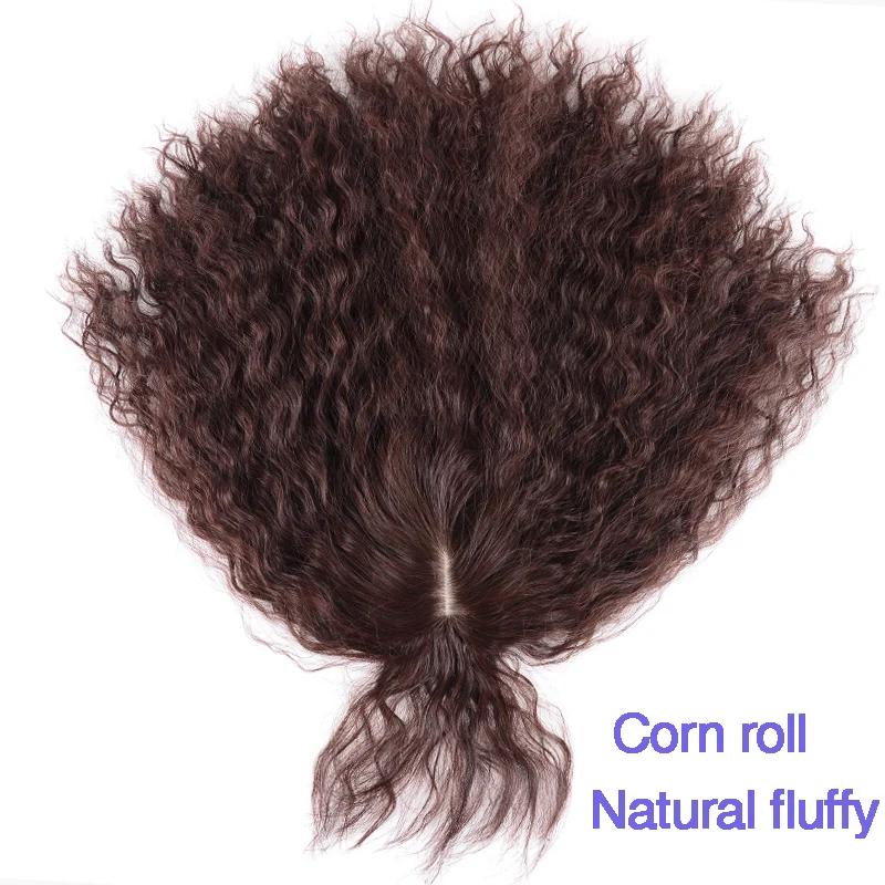 WTB 1" синтетический зажим для волос в парик шиньоны кудрявые Topper прическа с челкой для женщин волосы для наращивания зажим для волос Топпер коричневый