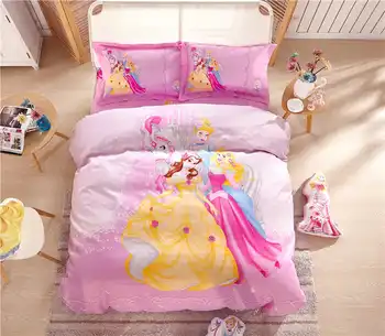 

Pink Winter Bed Linens Disney Princess Bedding Twin Size Quilt Duvet Covers for Kids Bedroom Decor Queen Bedspread Girl's Covers