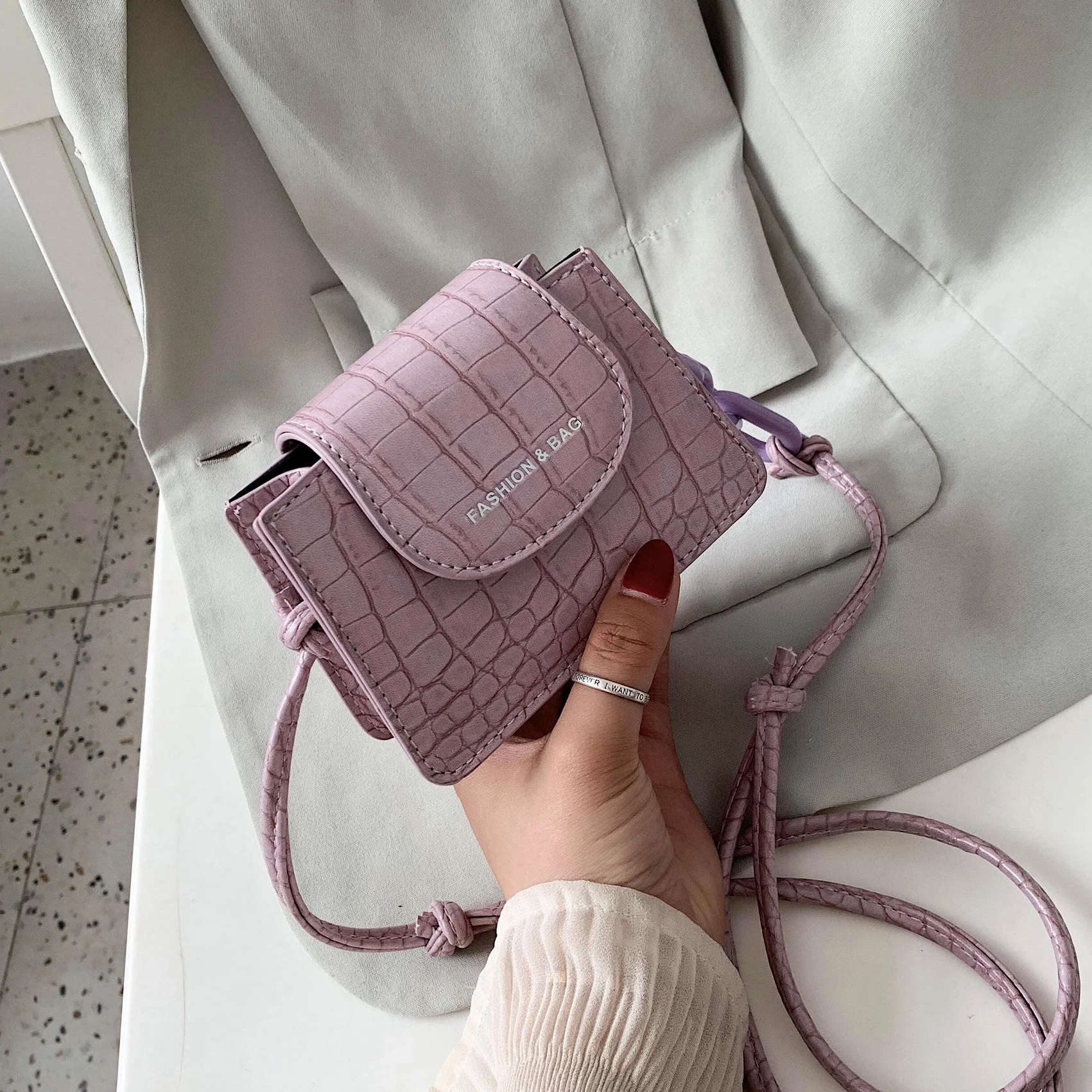 

Super Mini Thick Chain Design PU Leather Crossbody Bags For Women 2020 Fashion Shoulder Handbags Female Travel Lipstick Bag