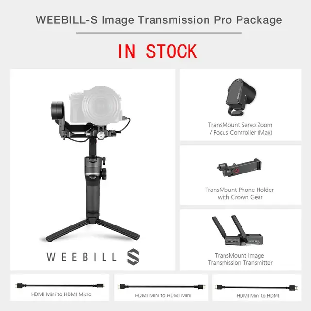 $679 ZHIYUN Weebill S 3Axis Image Transmission Pro Package in stock camera Gimbal Stabilizer for CANON 