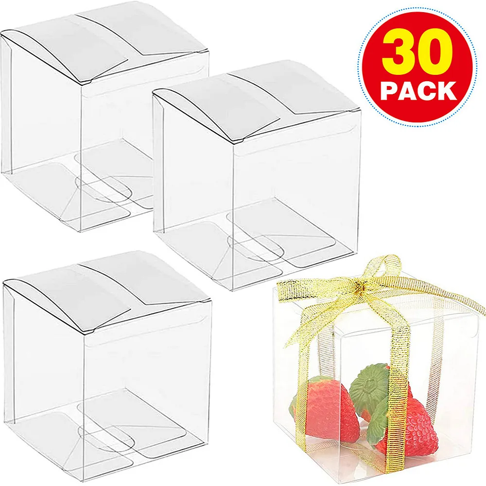 30pcs Clear Plastic Boxes For Gifts Packing Box Gift Packaging