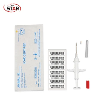 

70pcs FDX-B Animal microchip rfid syringe 1.25*7/1.4*8/2.12*12mm Dog chips 134.2KHz pet injector sterile cat sheep syringe