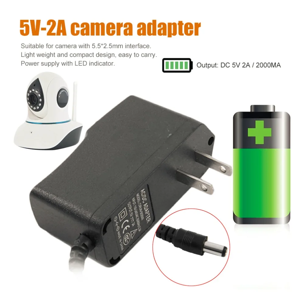 5,5*2,5 мм AC/DC адаптер AC 100-240V DC 5V-2A AC/камера DC адаптер питания с US/EU/AU/UK/вилка для зарядки камеры