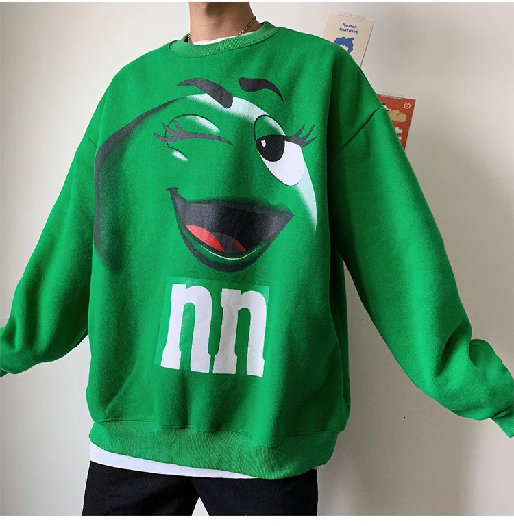Зима новая Корейская версия тренда High Street National Tide Smiley Face плюс бархатный Толстый Круглый вырез Повседневный пуловер
